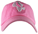 Dad Hat - Pink Distressed & White/Pink Embroidered Design